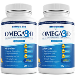 Bottle of Omega Blu Triple Strength Fish Oil with 90 servings