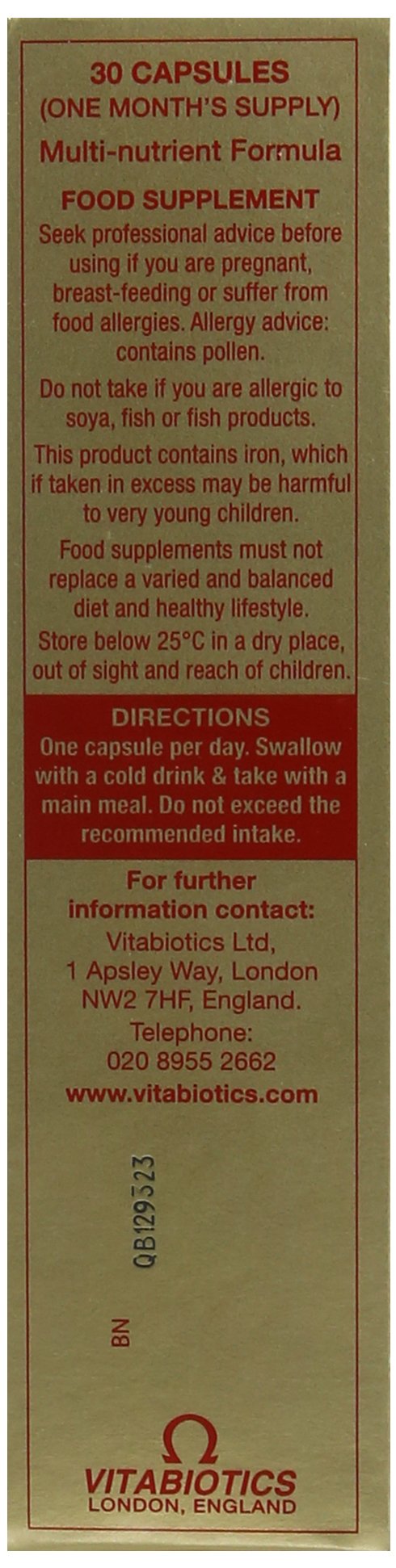 Packaging of Omega-H3 Multivitamin Mineral bottle