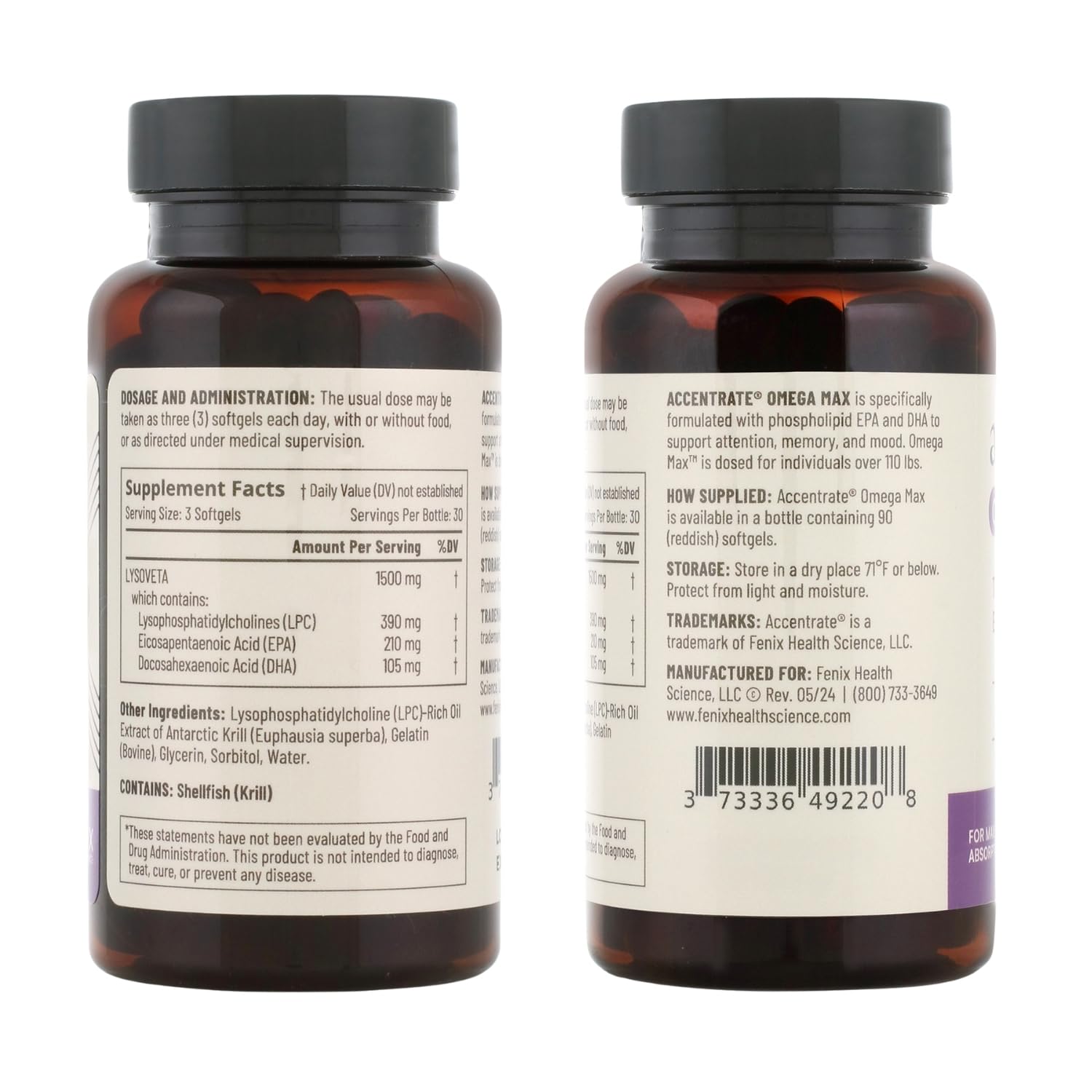 Serving suggestion of Omega Max with water