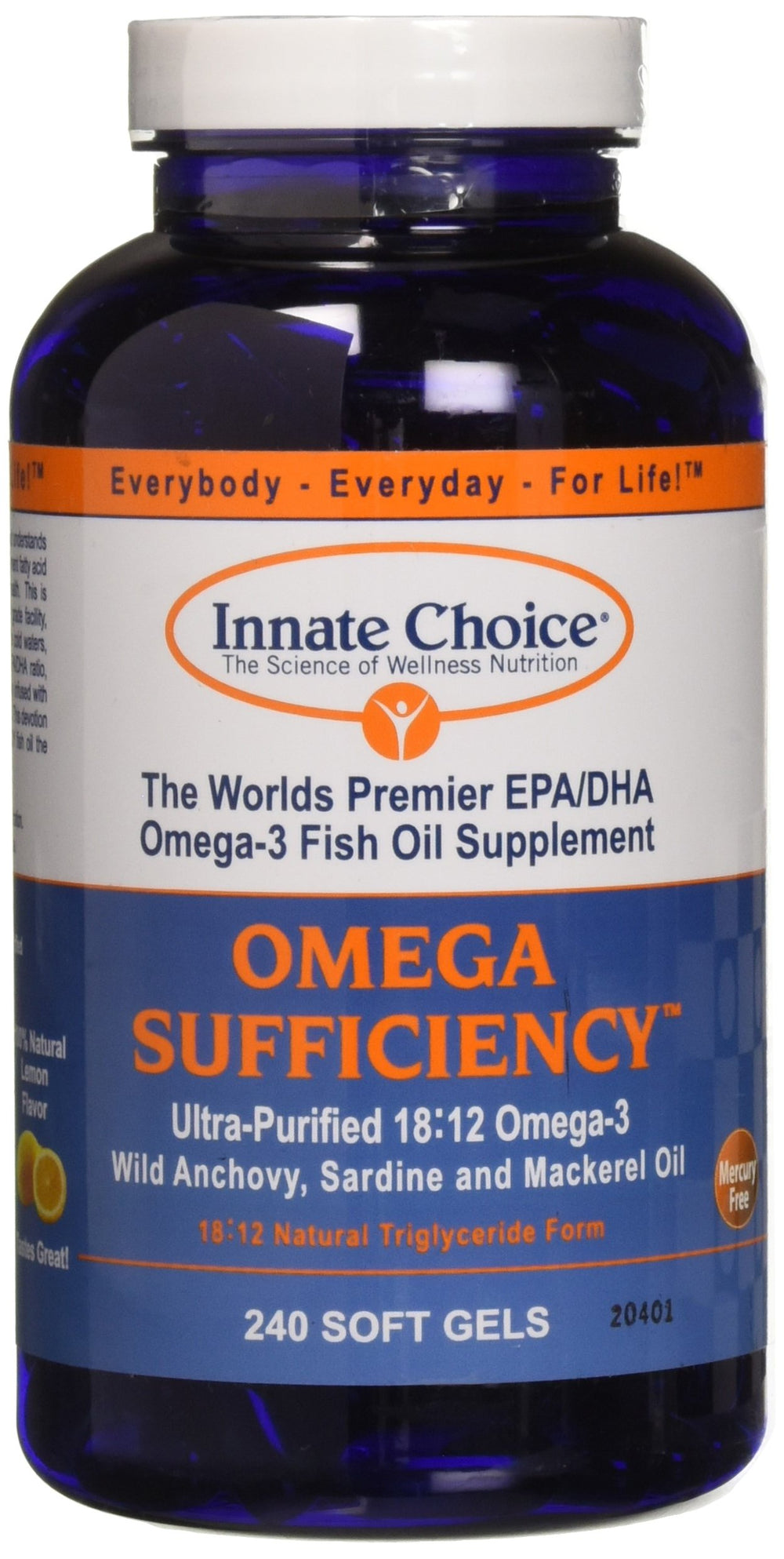 Omega Sufficiency Lemon 240 Capsules bottle front view
