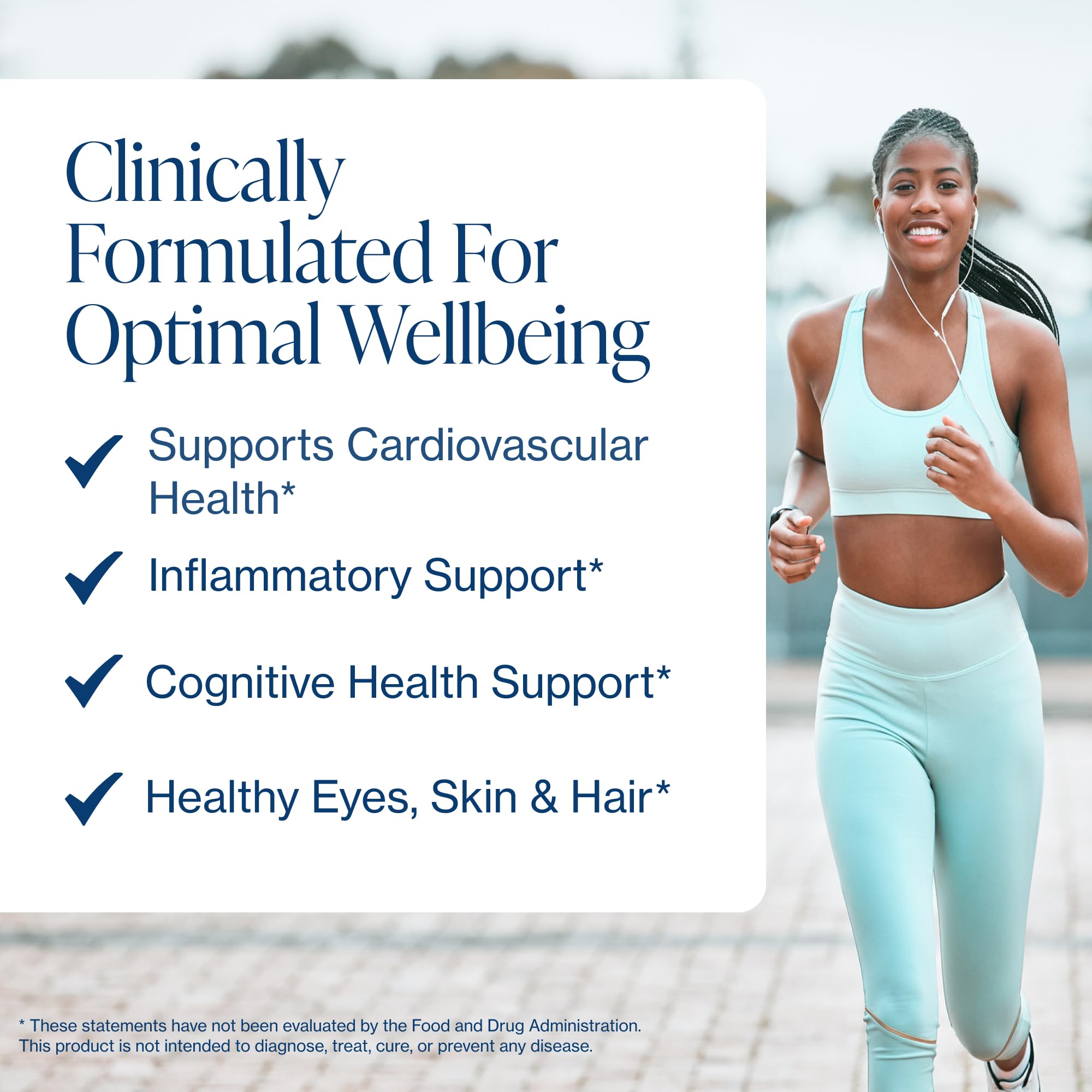 Infographic showing EPA and DHA fatty acids in omega-3 capsules