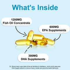 Close-up of Dr. Brian Omega-3 bottle showing 1200 mg