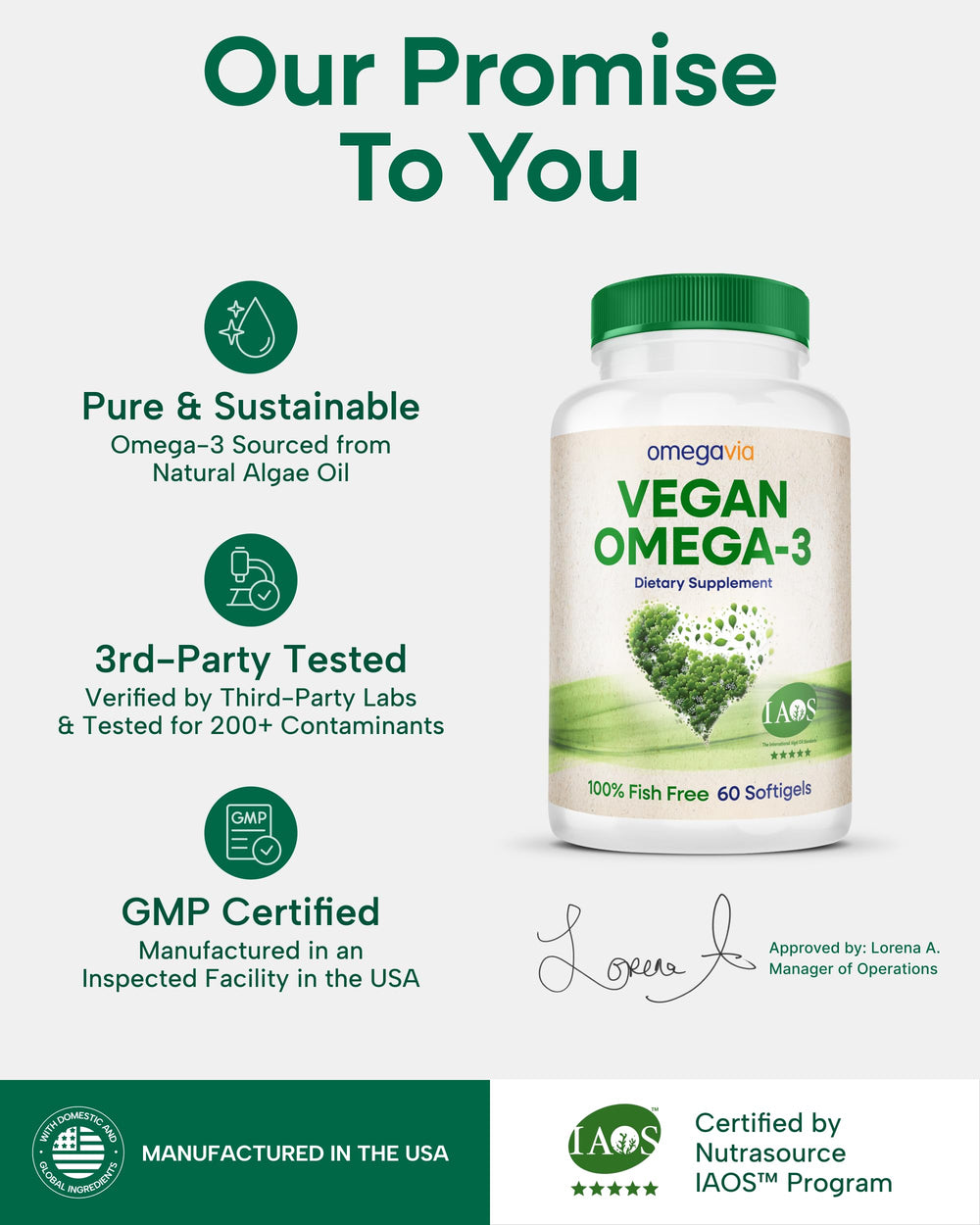Each capsule contains 300 mg vegan DHA
