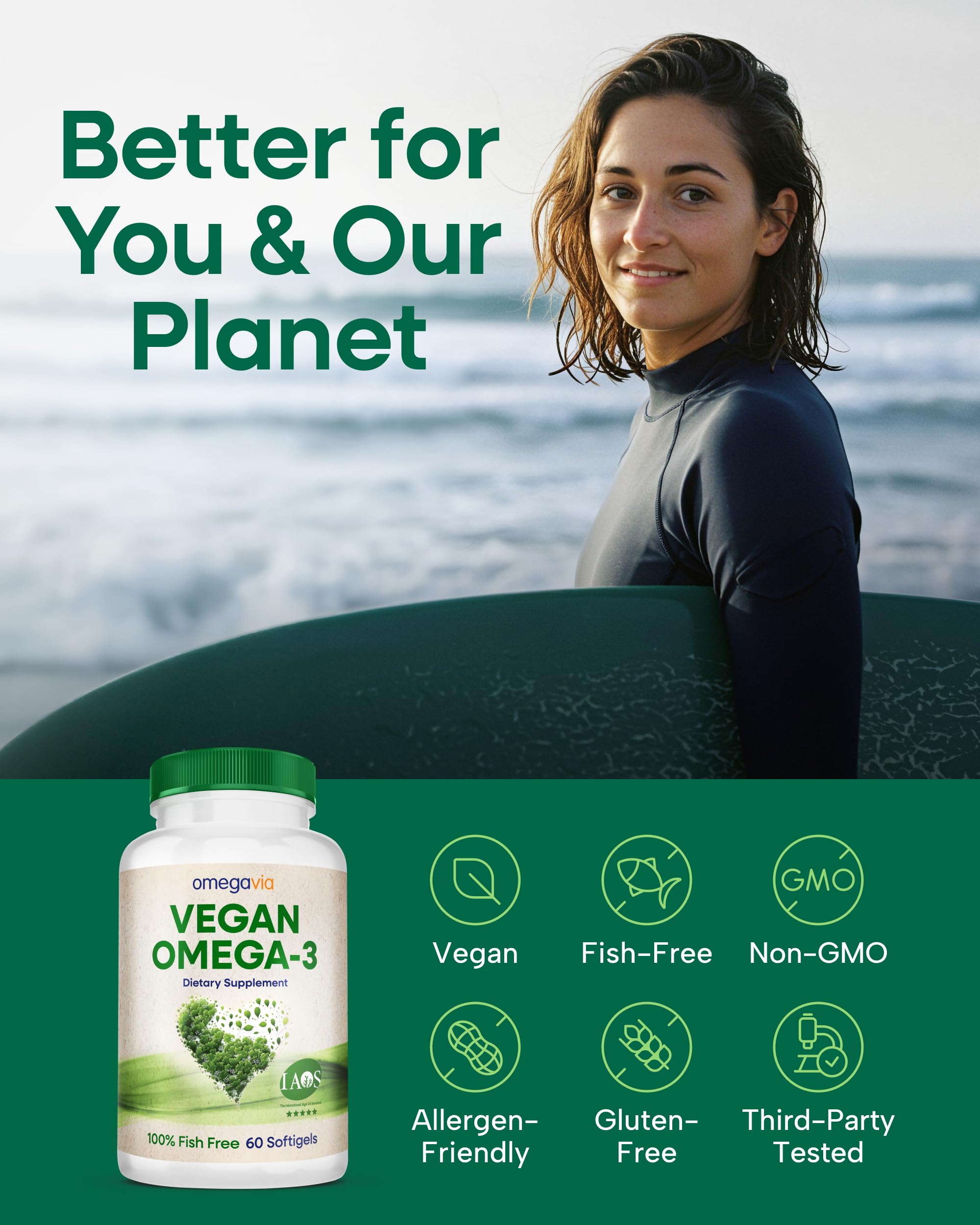 Planet and ocean friendly vegan omega-3 product