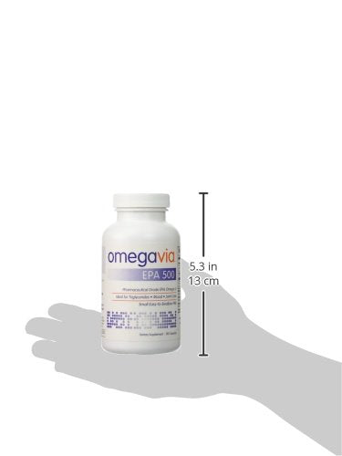 Top view of OmegaVia EPA 500 120 softgels bottle