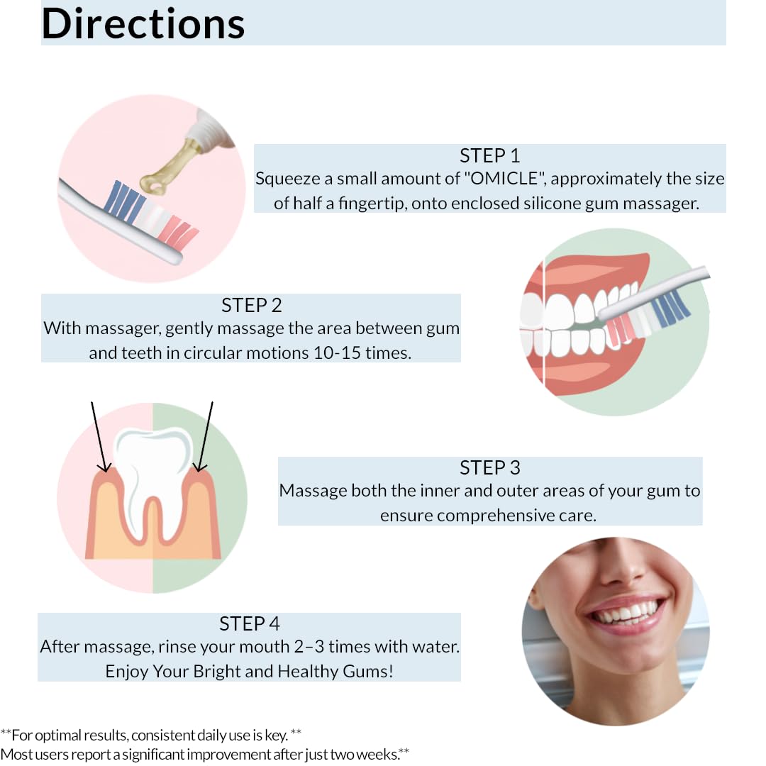 Badges indicating alcohol-free and natural ingredients in OMICLE formula