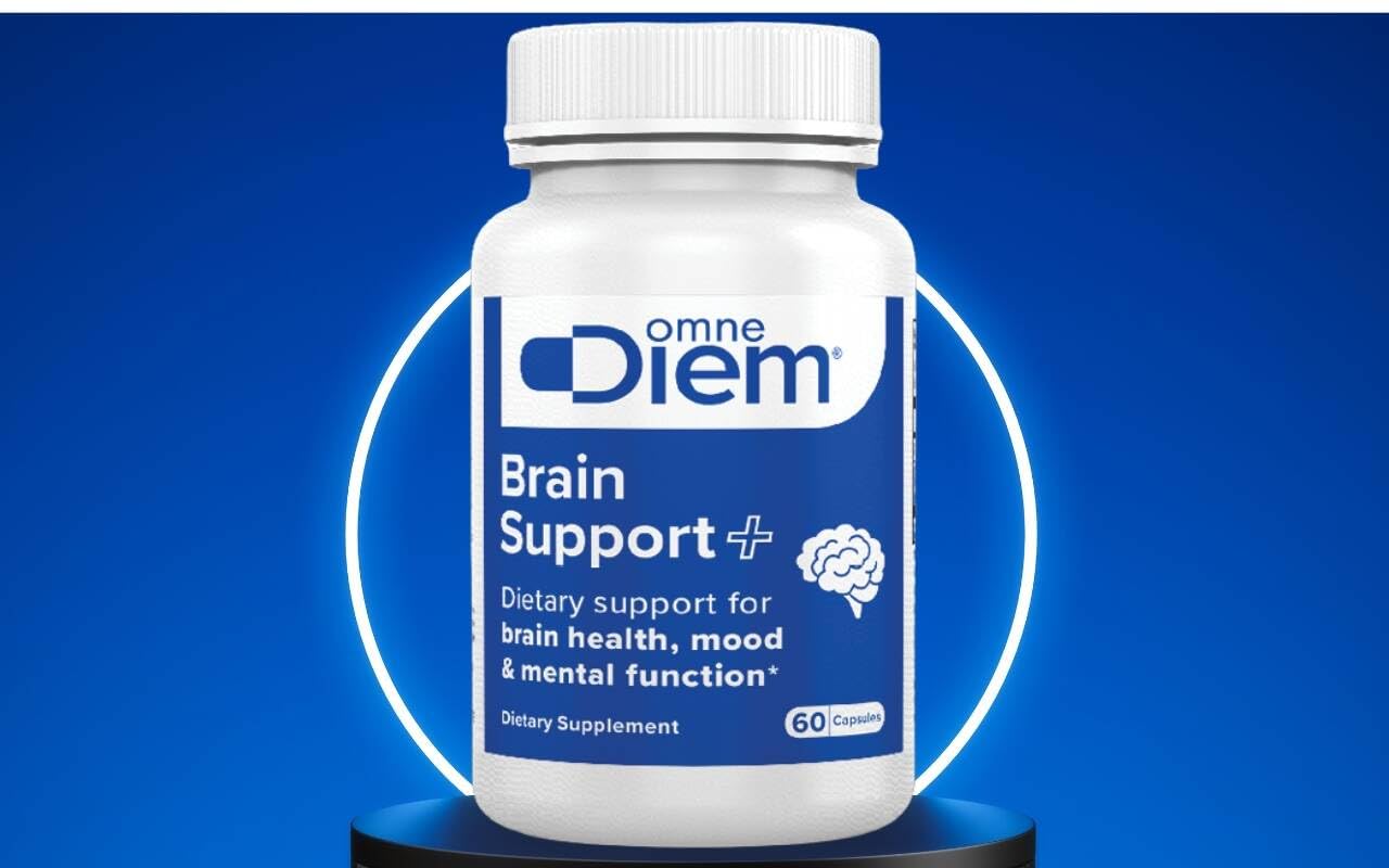 Supplement facts label on Omne Diem Brain Support packaging