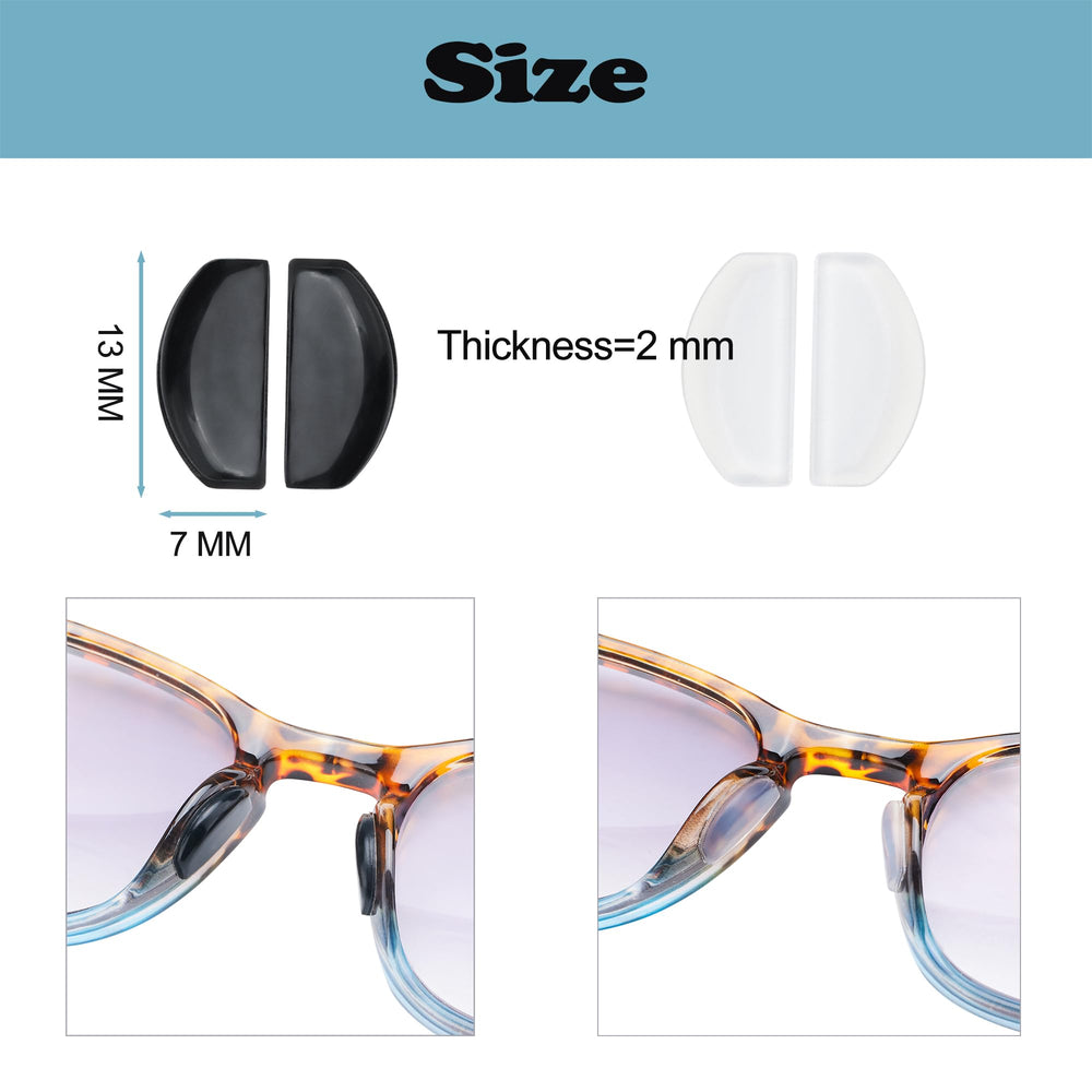 Trapezoid-shaped nose pad with adhesive backing - side view