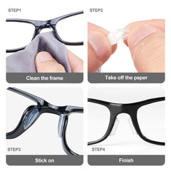 Nose pads attached to eyeglasses for anti-slip fit