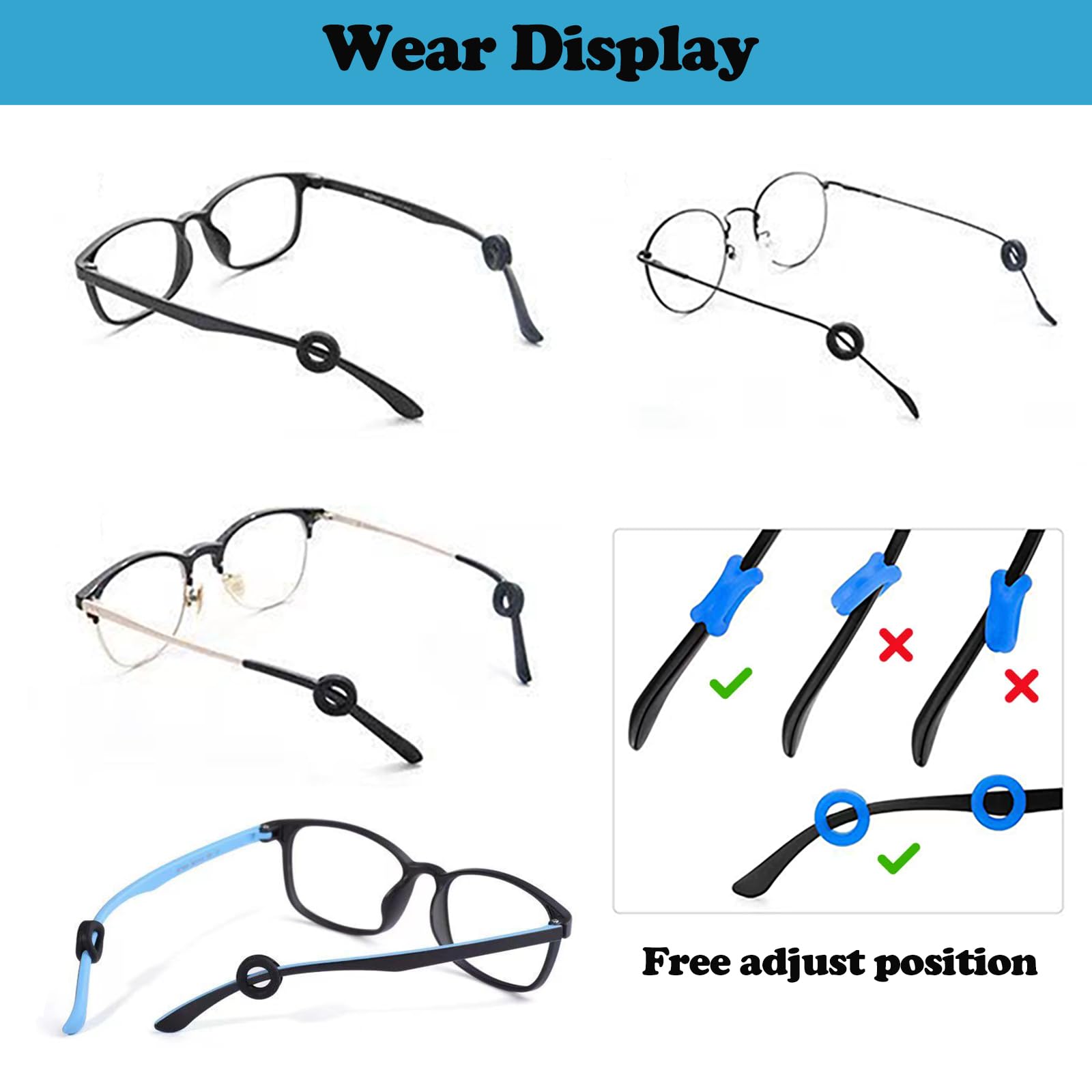 White silicone eyewear ear cushion close-up