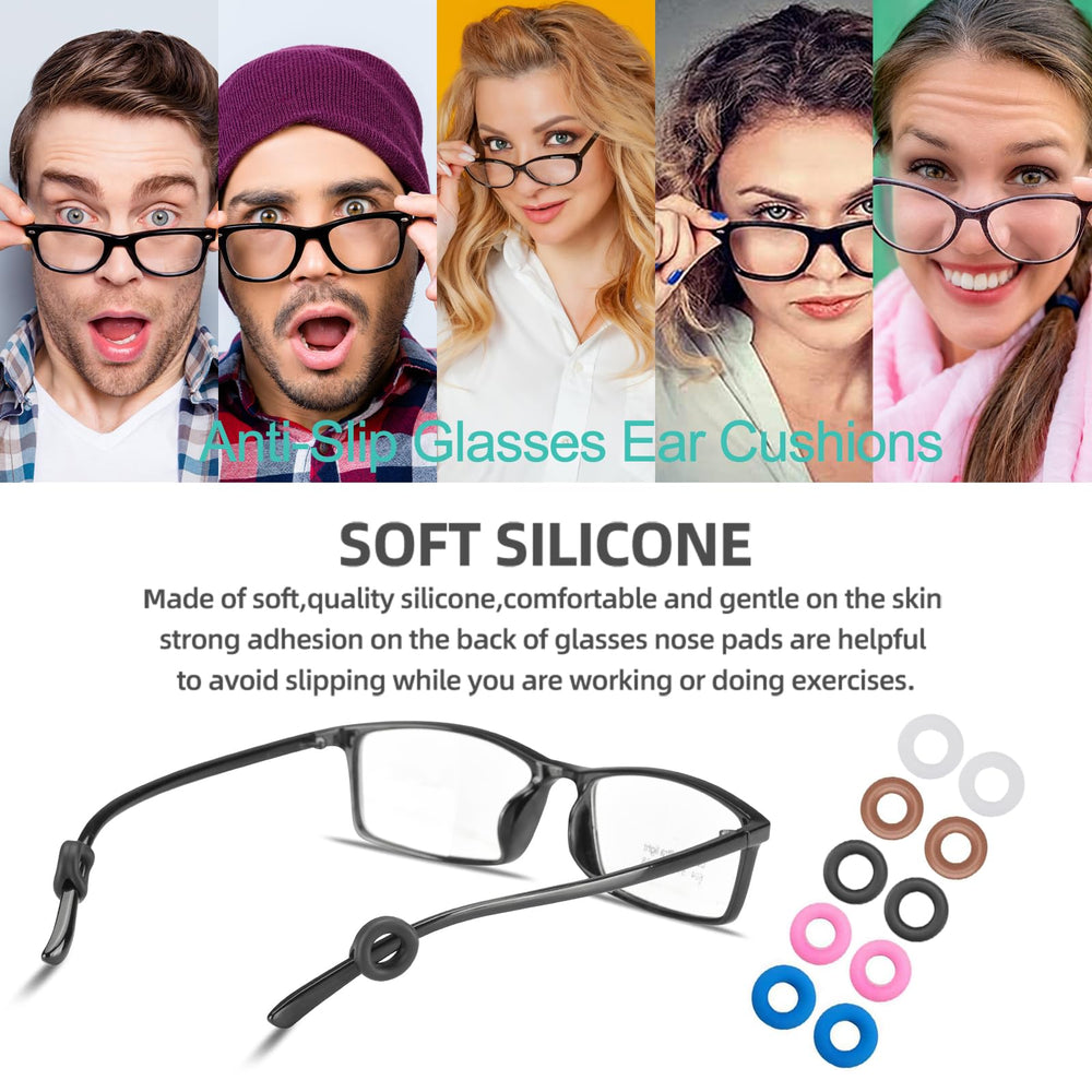 Packaging view of 12 pairs of glasses ear cushions