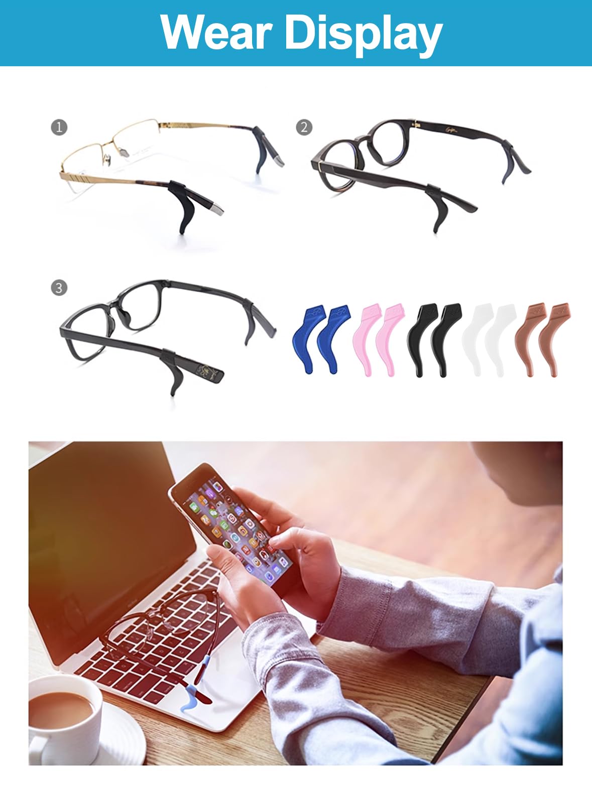 12-pack of Omnful glasses ear grip set