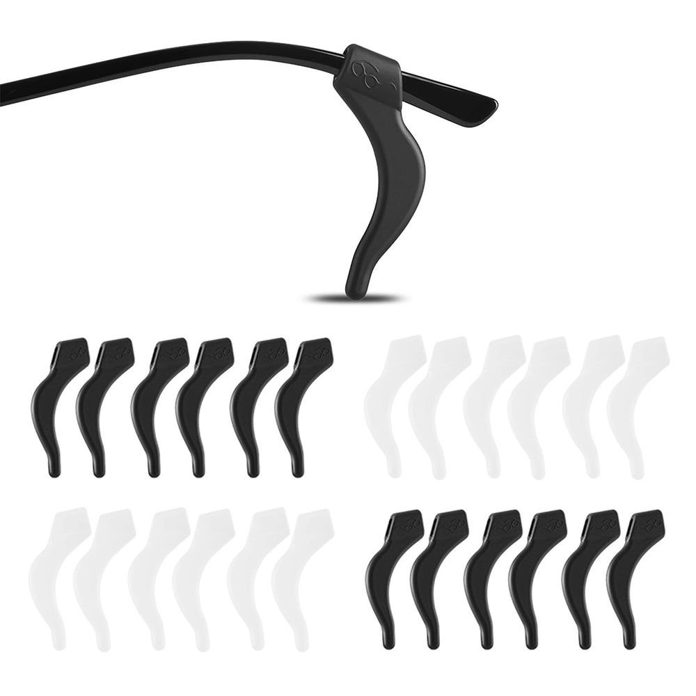 Omnful Glasses Ear Hook 12 Pairs – Black & White silicone eyeglasses holder