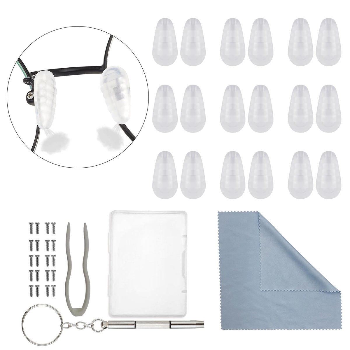 Air chamber soft silicone nose pads with grip surface