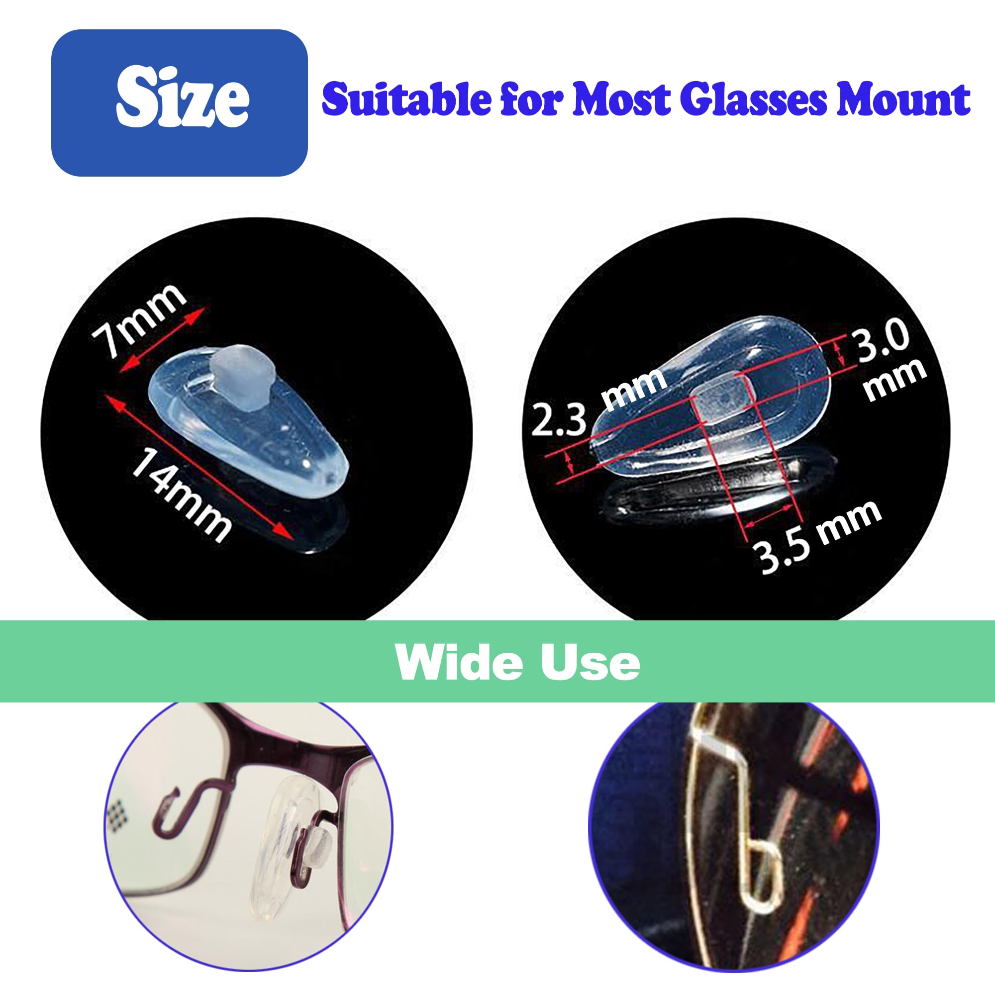 Close-up of air-chamber silicone design on eyeglass nose pads
