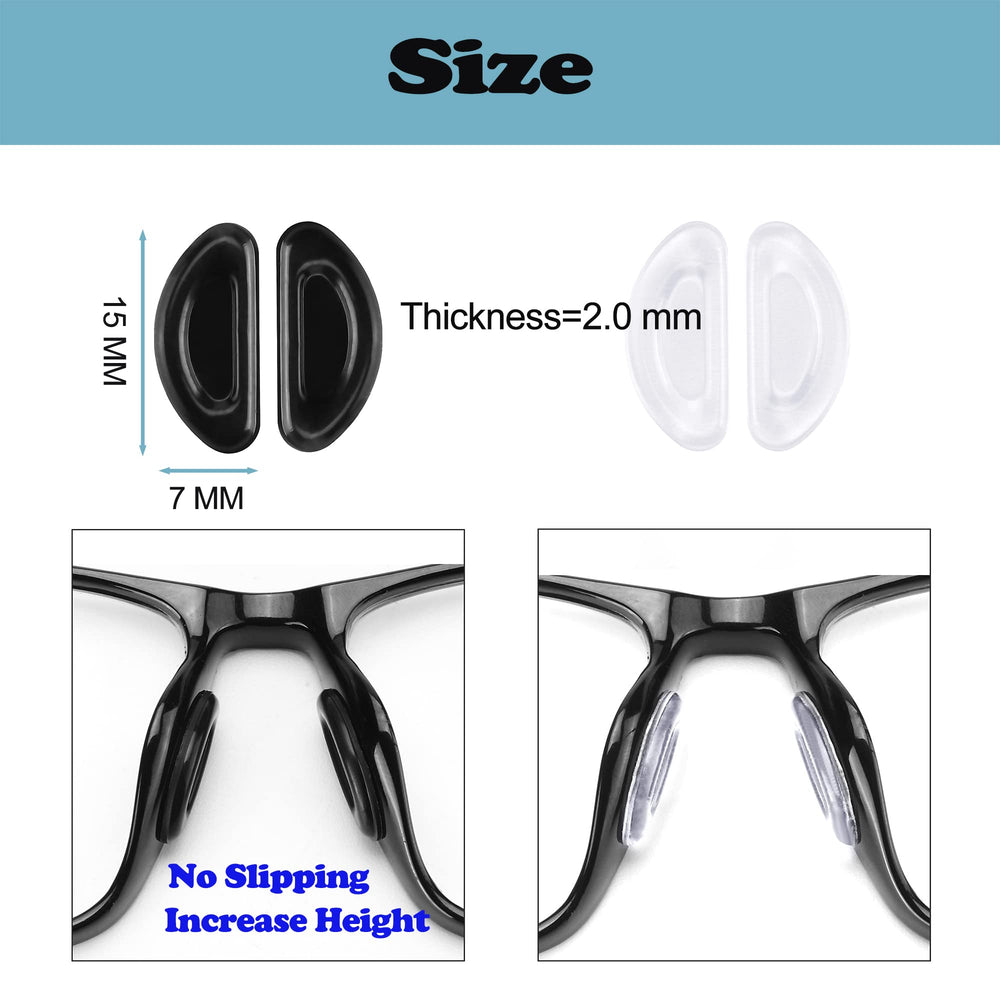 Close-up of Omnful 2.0mm silicone nose pads in clear color