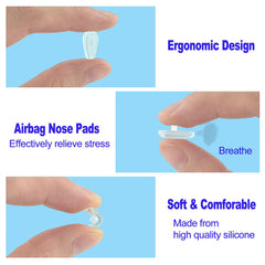 Clear nose pads suitable for push-in and slide-in mount glasses