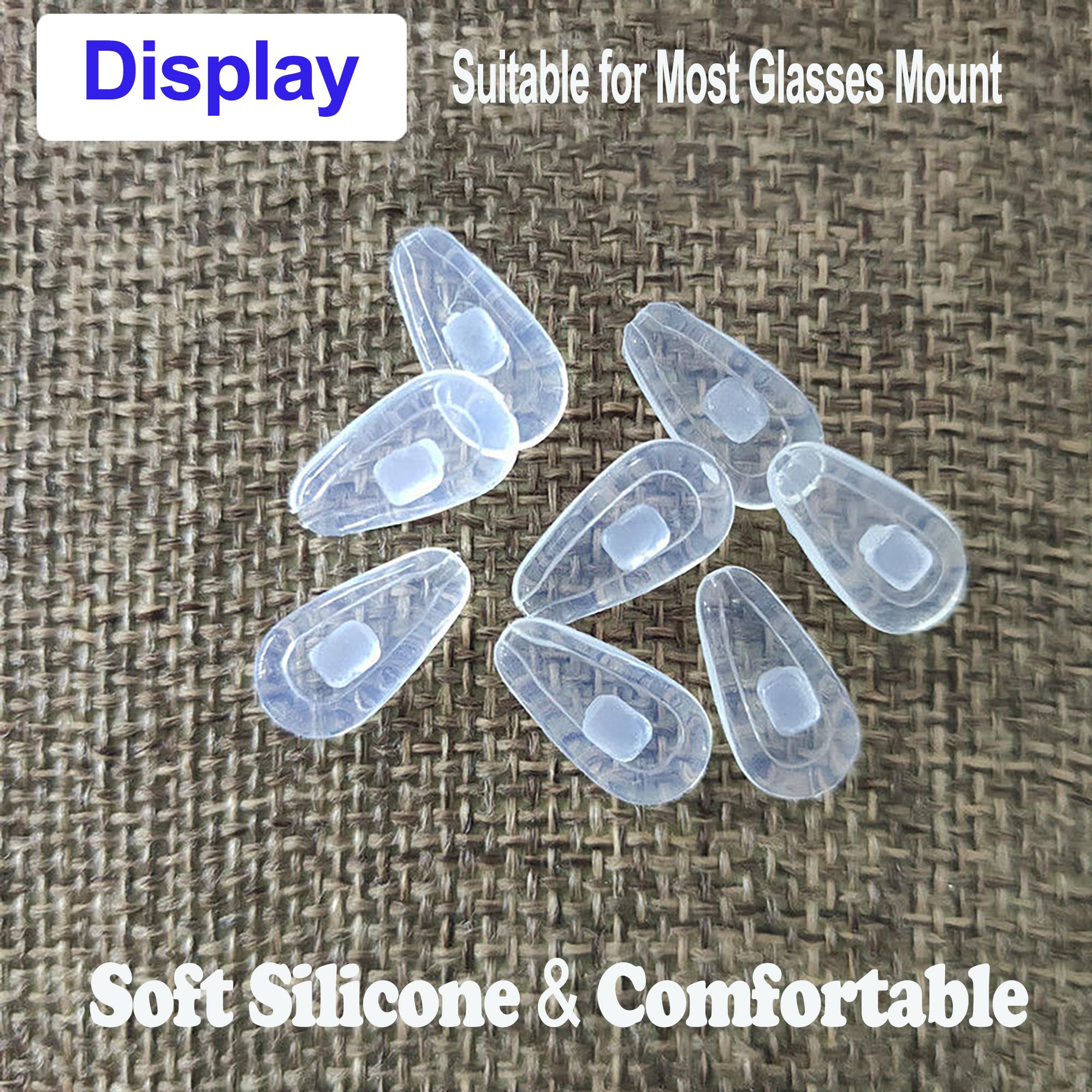 Nose pads compatible with push-in and slide-in mount types for glasses