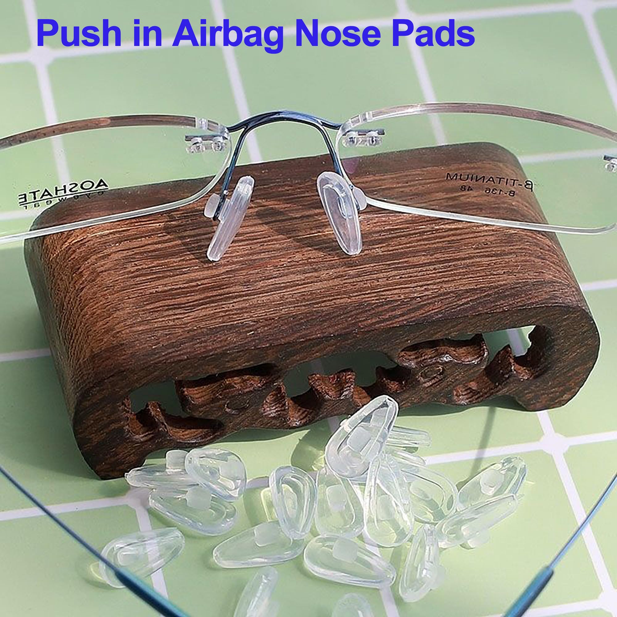 Easy tool-free installation of 14mm x 7mm nose pads