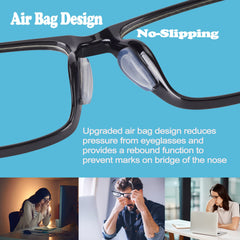 Close-up of anti-slip silicone nose pads for glasses (black)