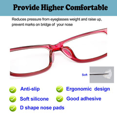 D-shaped soft silicone nose pads for comfortable wear