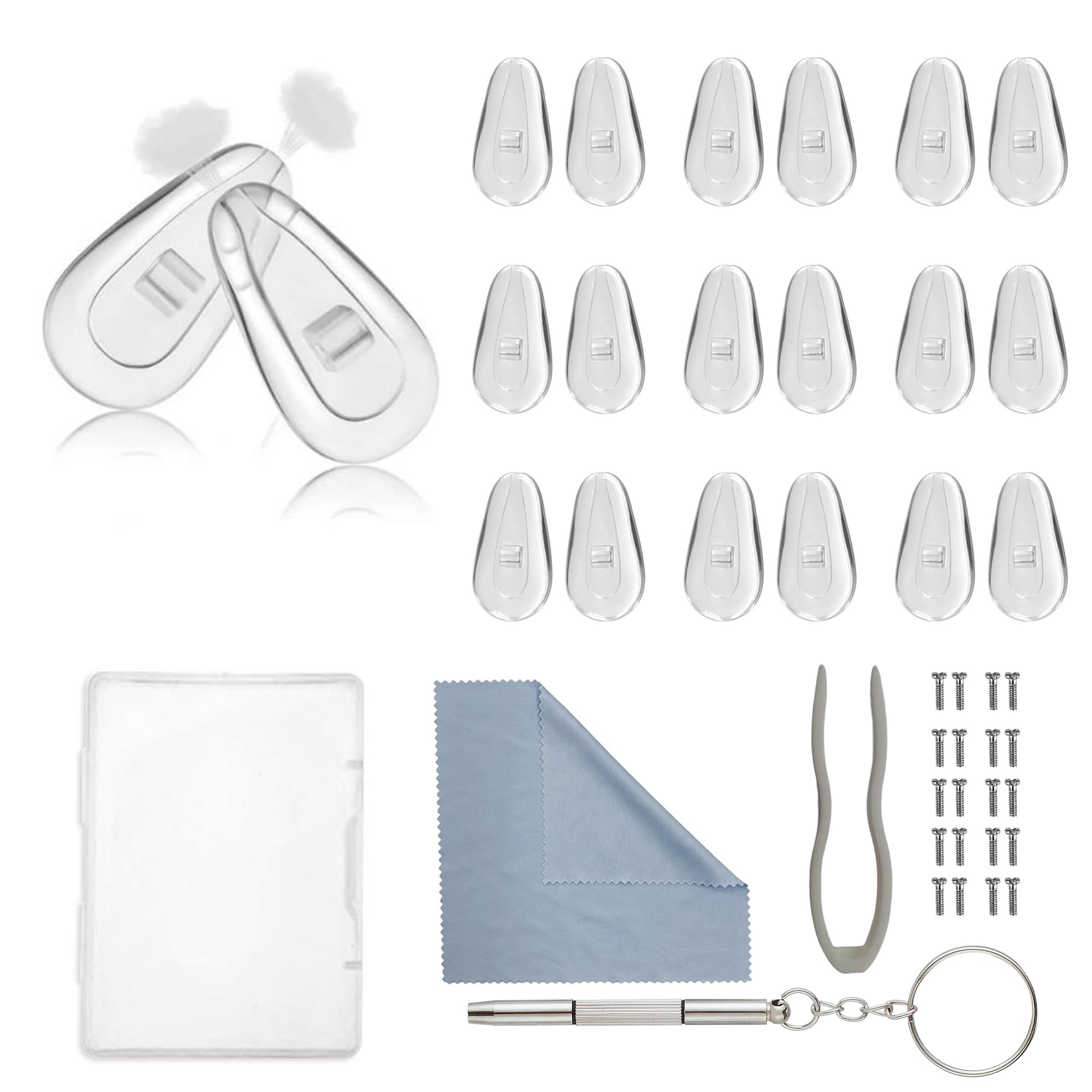 Omnful eyeglasses nose pads kit box and tools