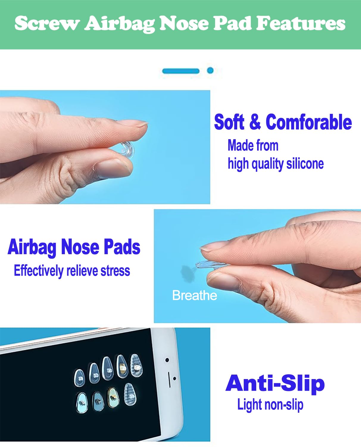 Eyeglasses nose pad screws and tiny screws
