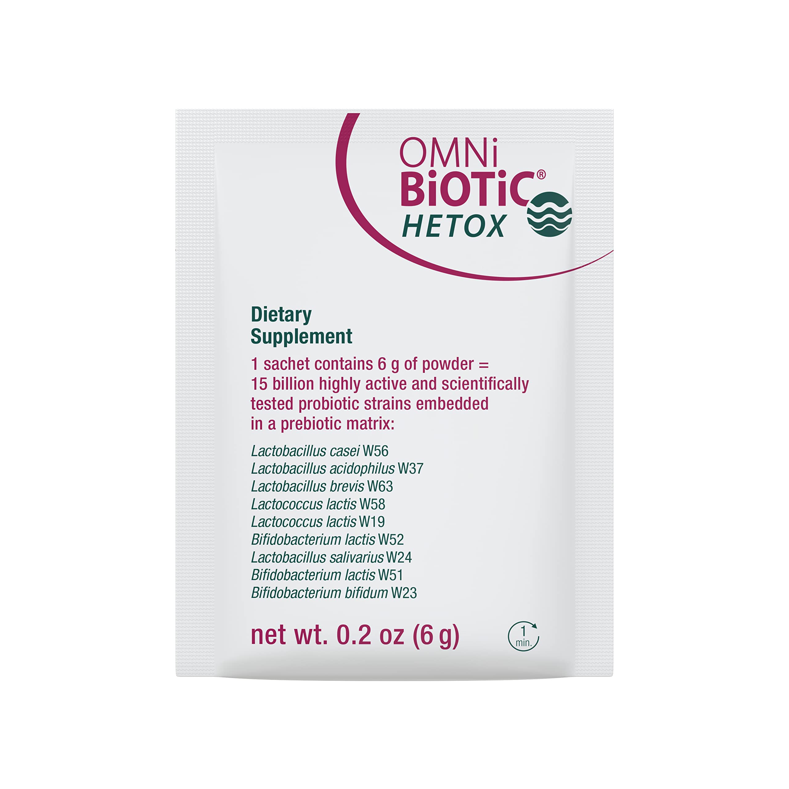 OMNi BiOTiC Hetox packaging on shelf signaling a hypoallergenic gut-liver support option