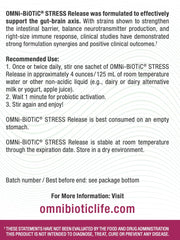 Close-up of OMNi BiOTiC Stress Release label details