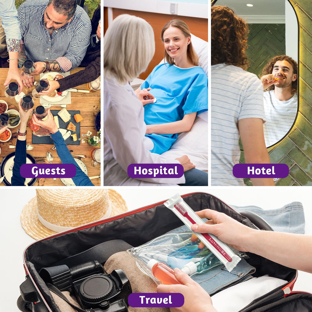 Travel kit with prepasted toothbrushes for on-the-go care