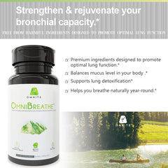 Omnite Lung Detox capsules—compact daily supplement for balanced airway comfort.