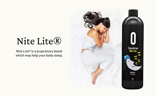 Close-up of detailed label on OmniTrim Nite Lite bottle