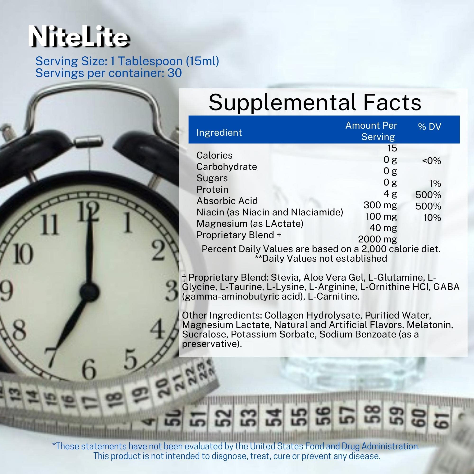 OmniTrim Nite Lite ingredients list on label