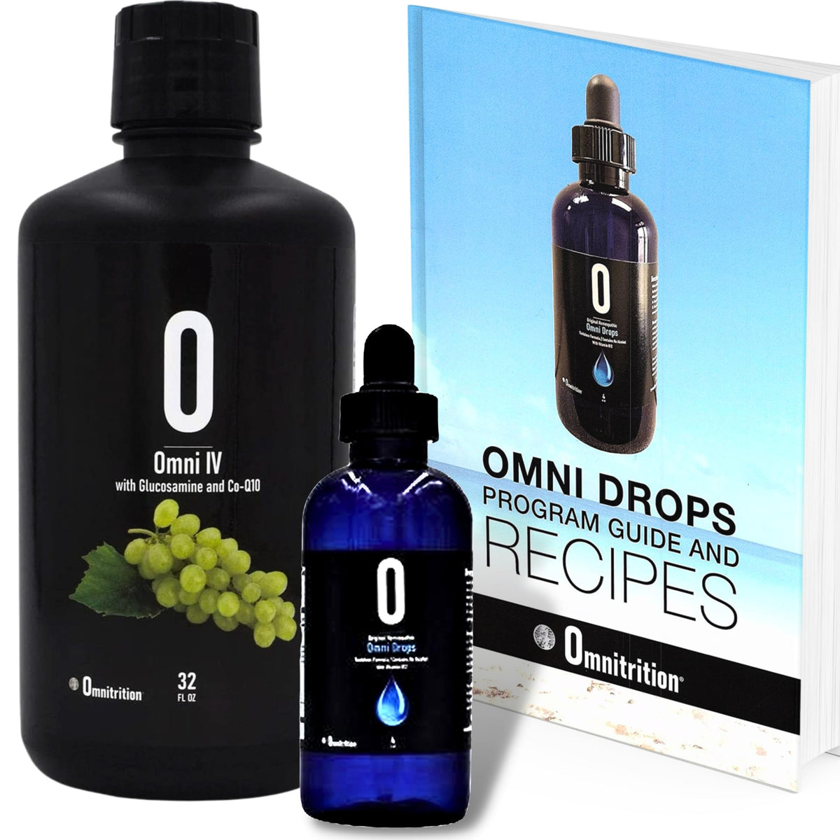 Omni Drops Diet Drops bottle with program guide
