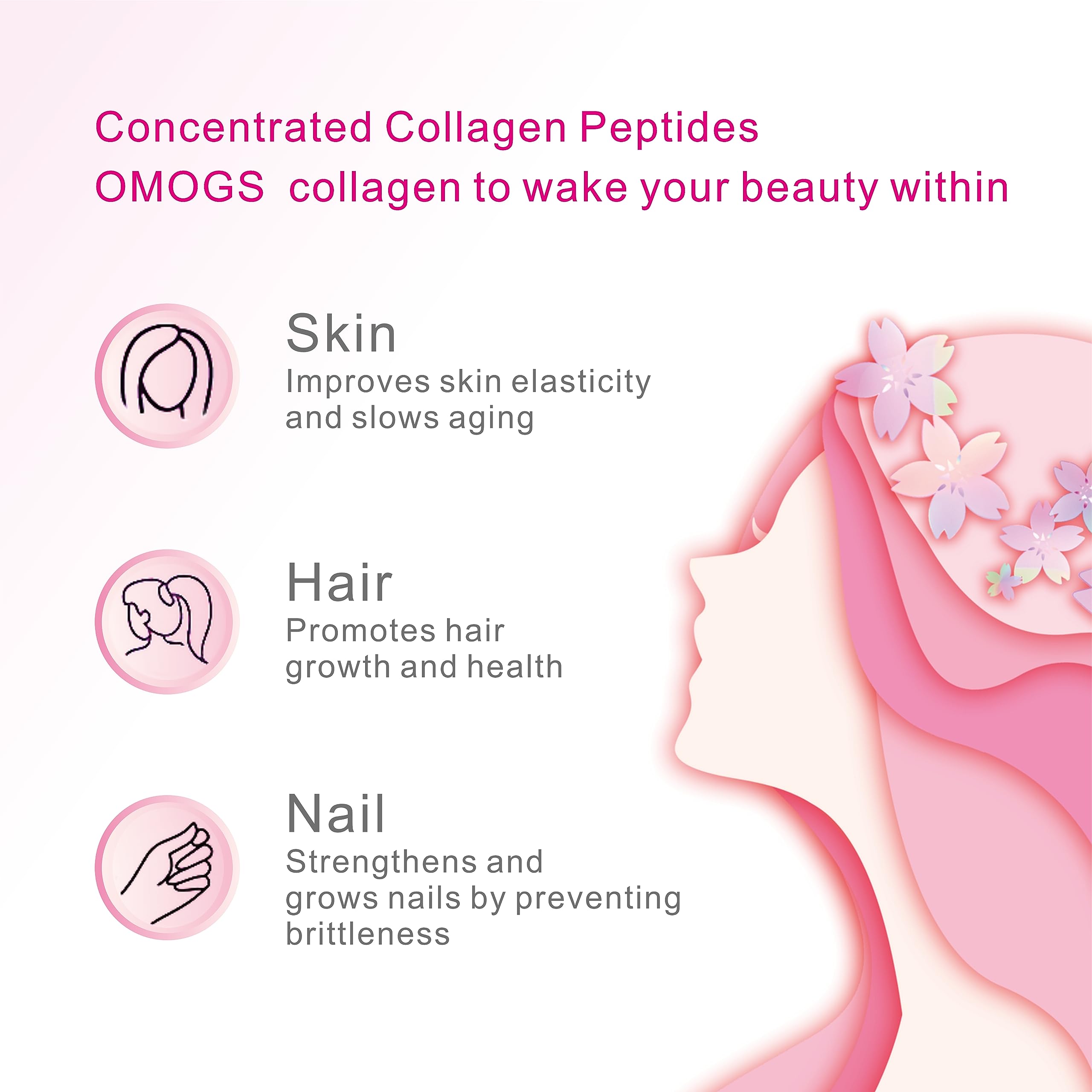 OMOGS collagen powder in glass with liquid for versatile mixing.