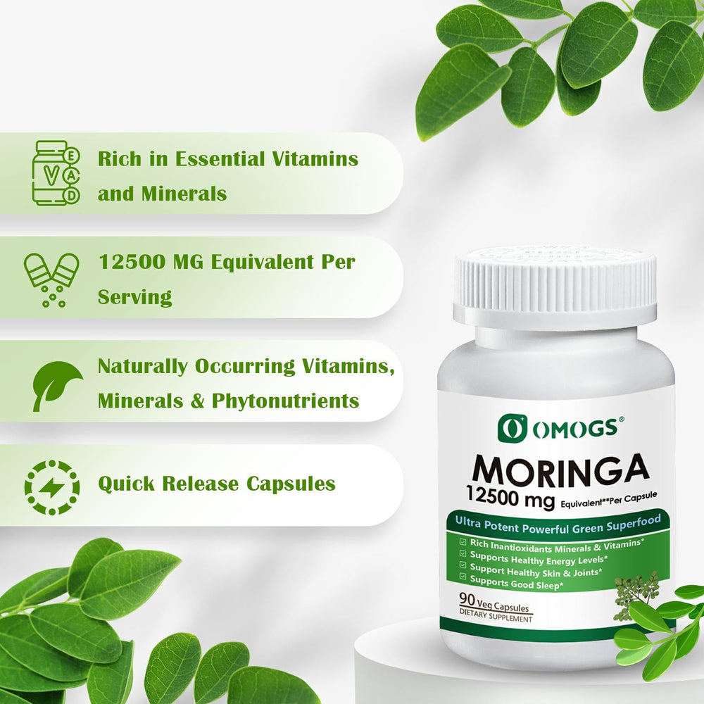 Plant-based cellulose capsule shells for OMOGS Moringa