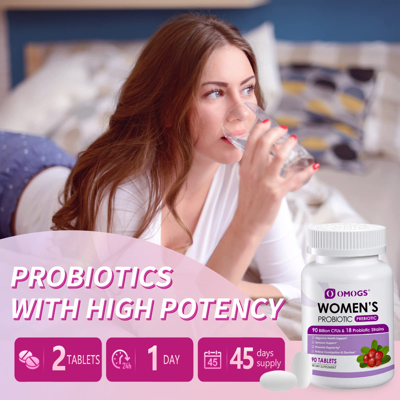 Lifestyle image of daily probiotic routine for women's health