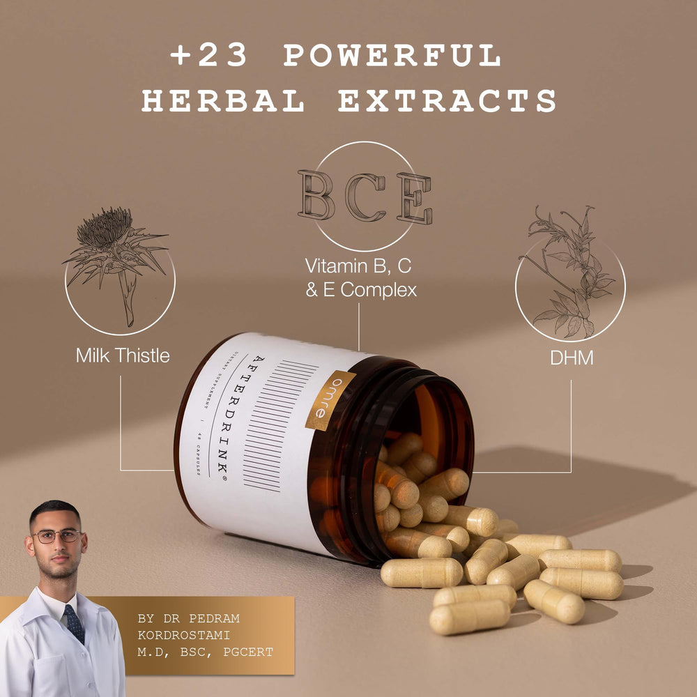 Milk thistle and DHM ingredients laid out for the supplement