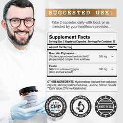 Fisetin 98% purity standard on vial label