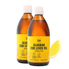 Two bottles of On Target Living Alaskan Cod Liver Oil Lemon Flavor 16.67 oz (2-Pack)