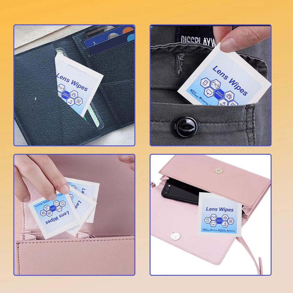 On-the-go eyeglass cleaning kit
