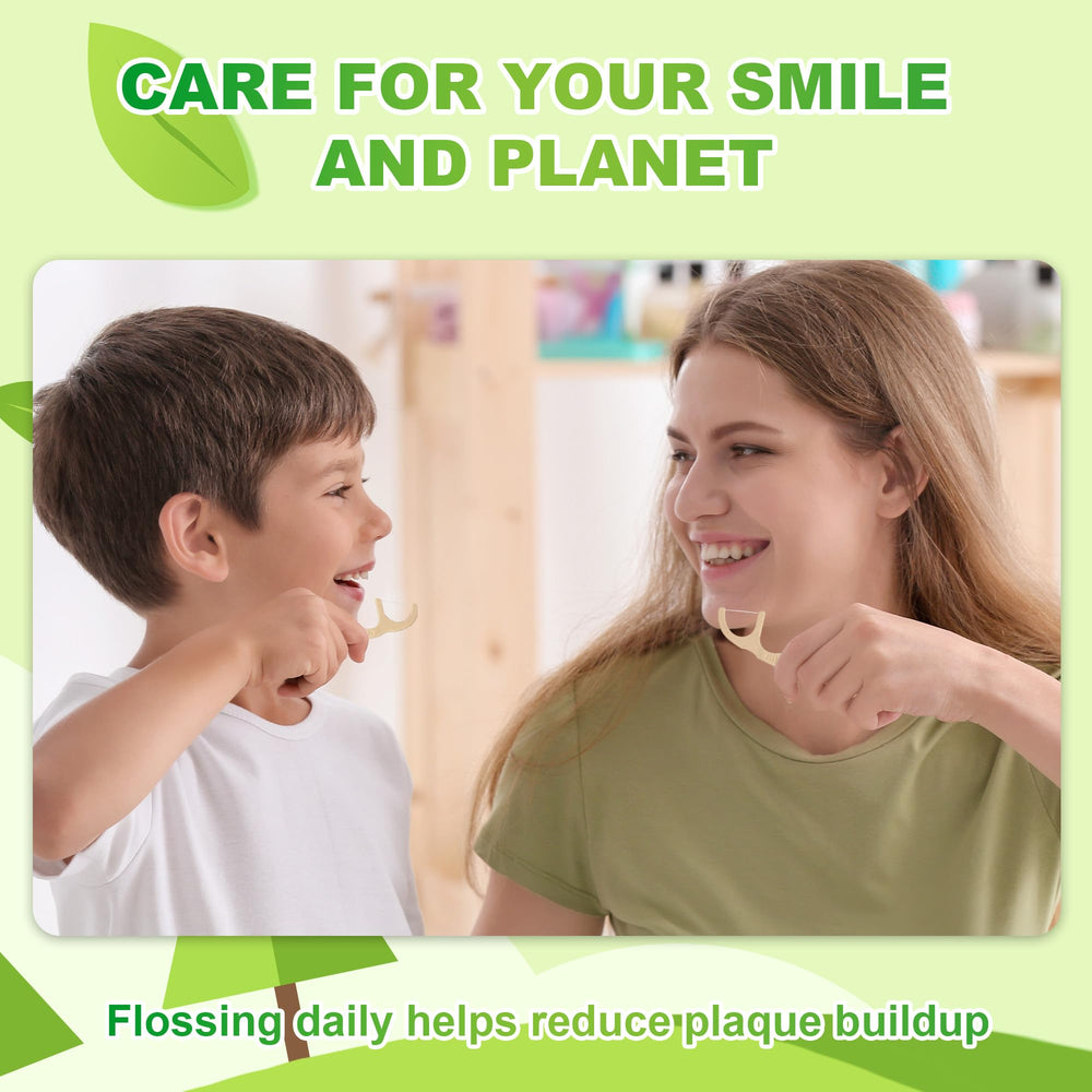 Compact kraft packaging floss picks for on-the-go oral care