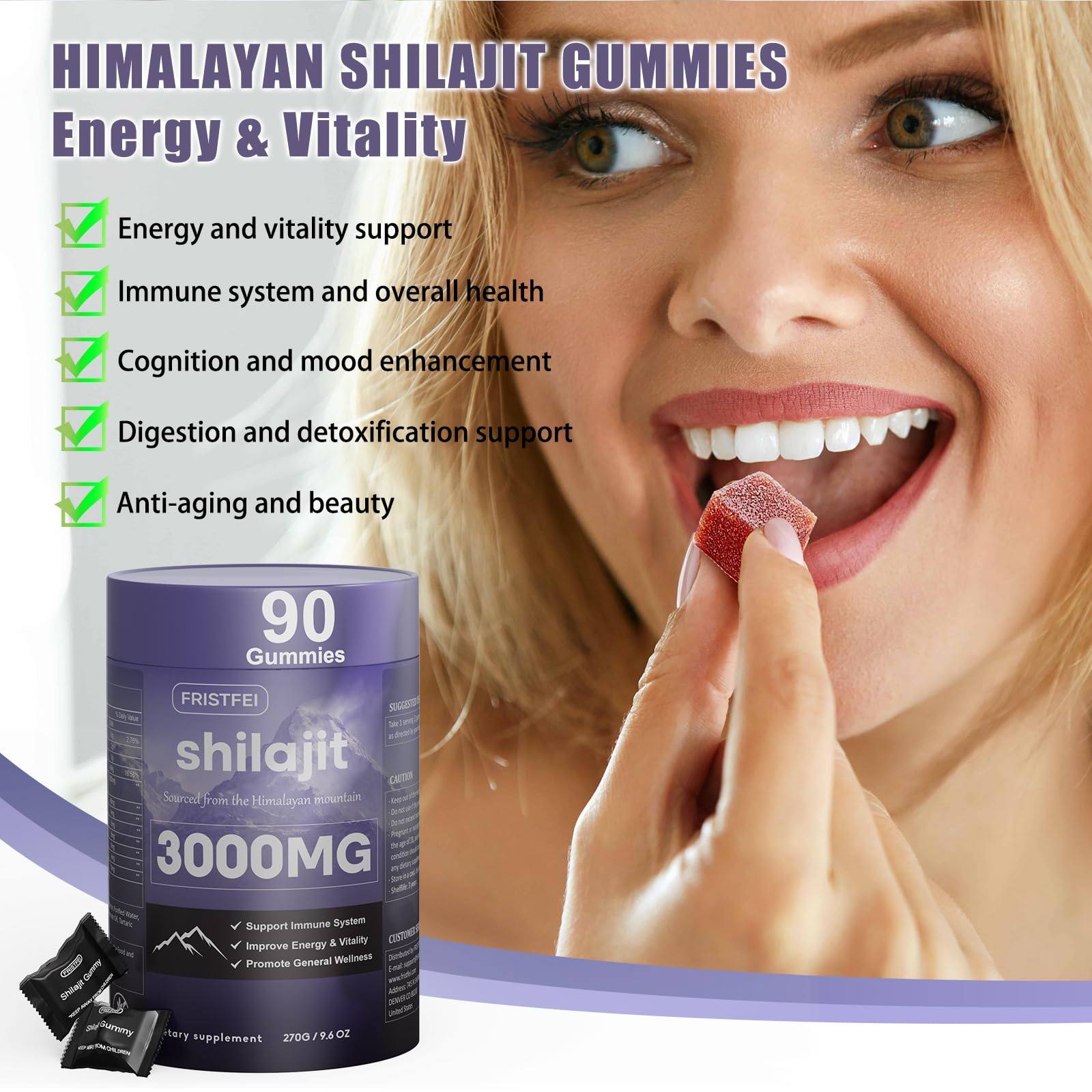 Travel-friendly on-the-go packaging for shilajit gummies