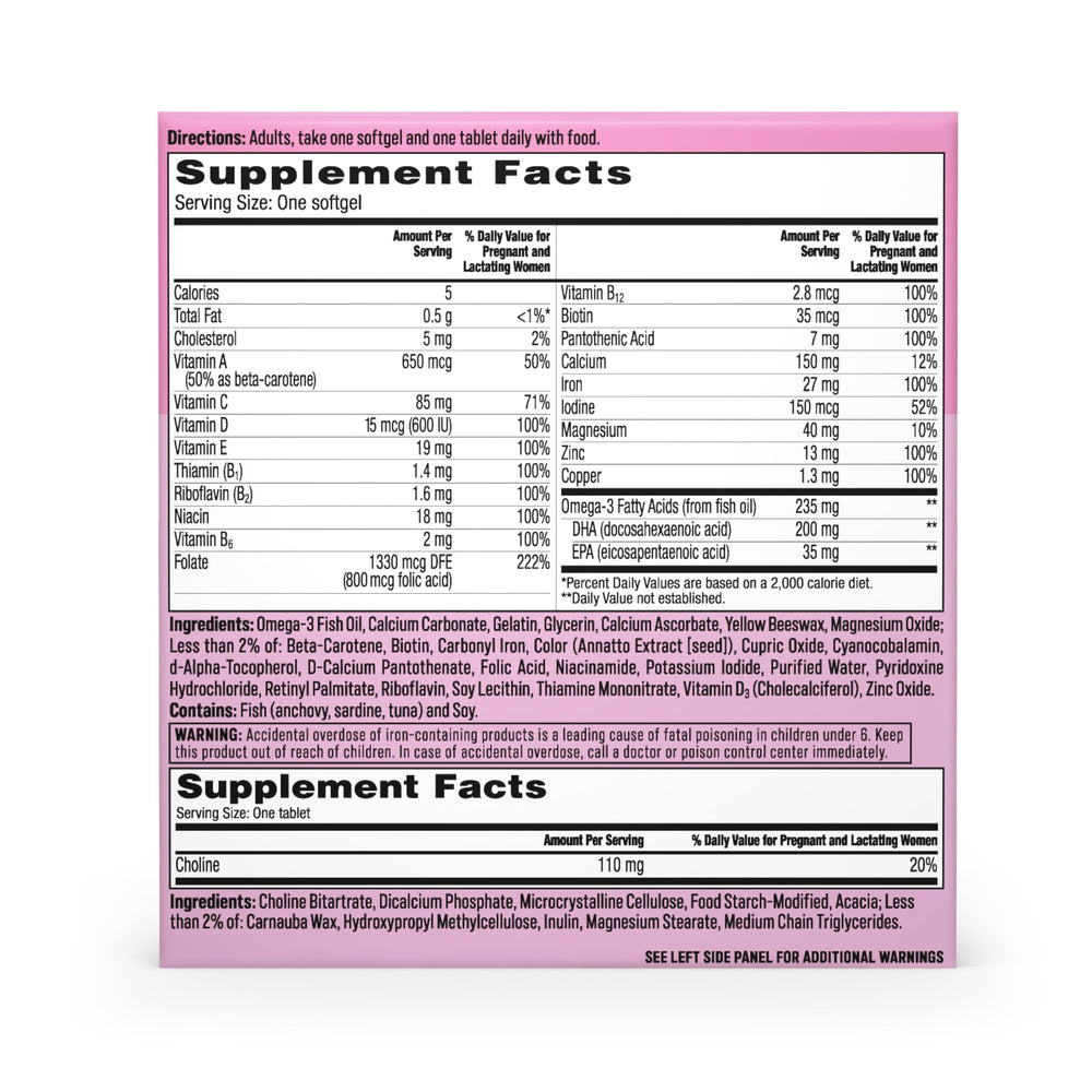 Lifestyle image of a pregnant woman taking prenatal vitamins