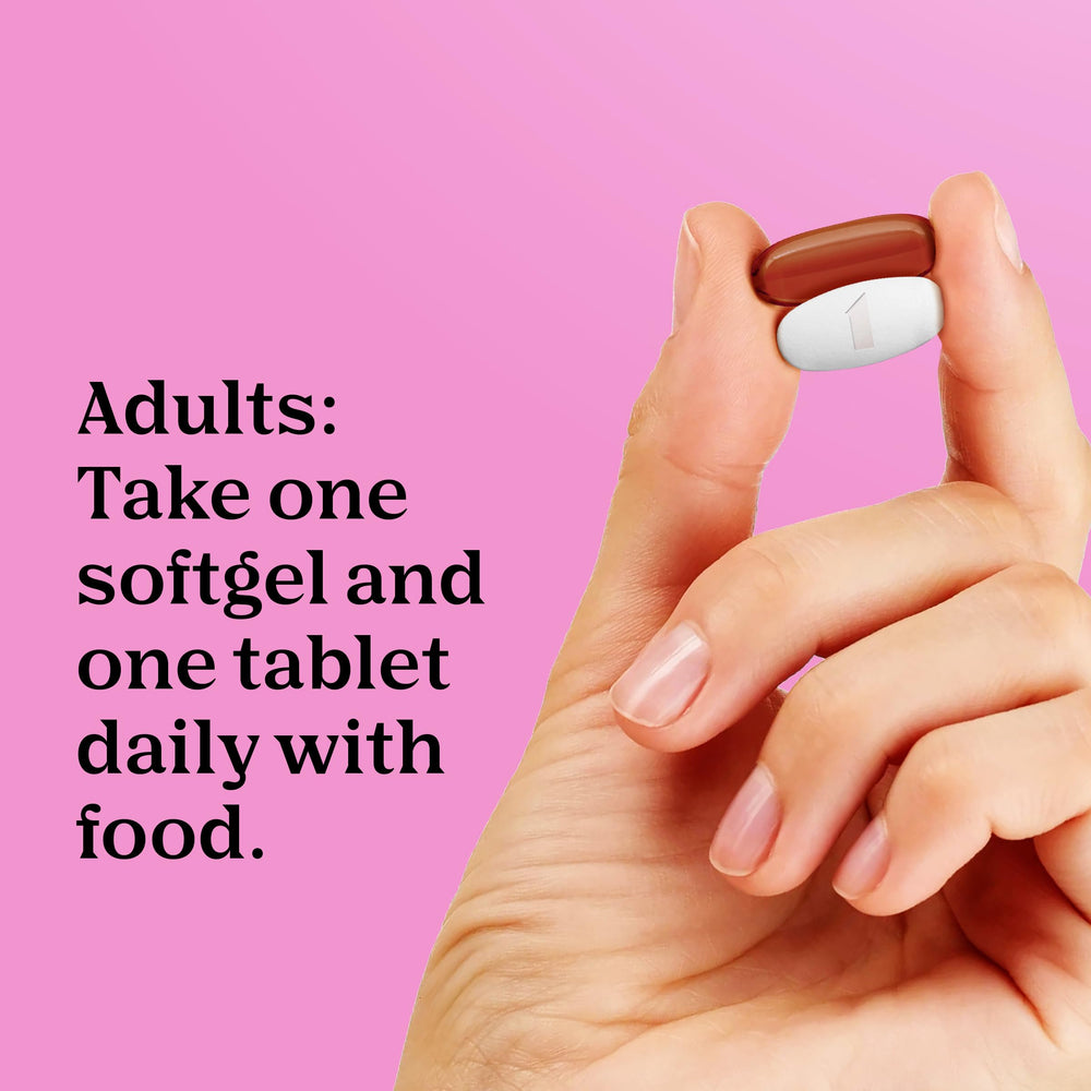 One A Day Prenatal Advanced bottle label showing allergen-free claim