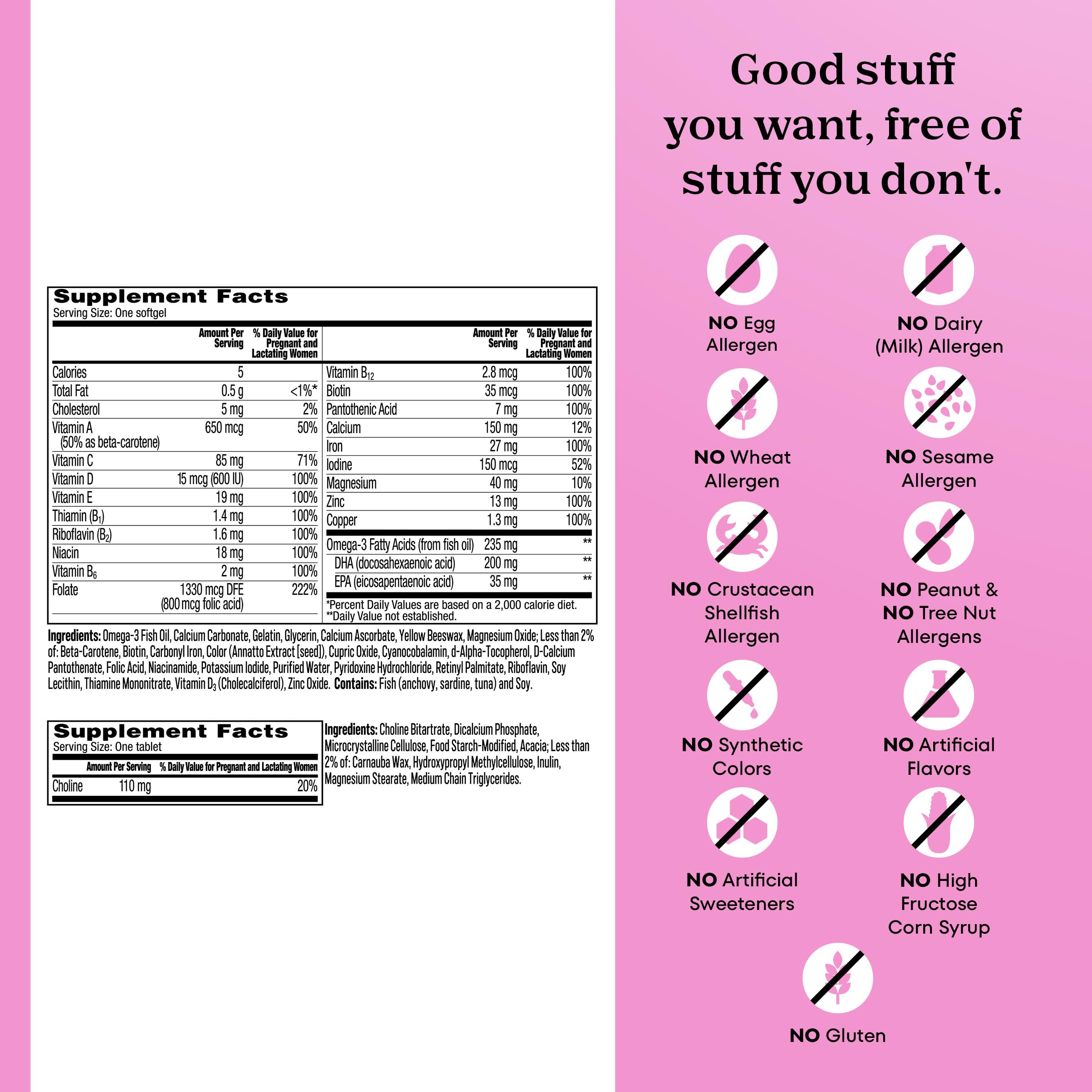 ONE A DAY Prenatal Advanced packaging variation across batches for accessibility