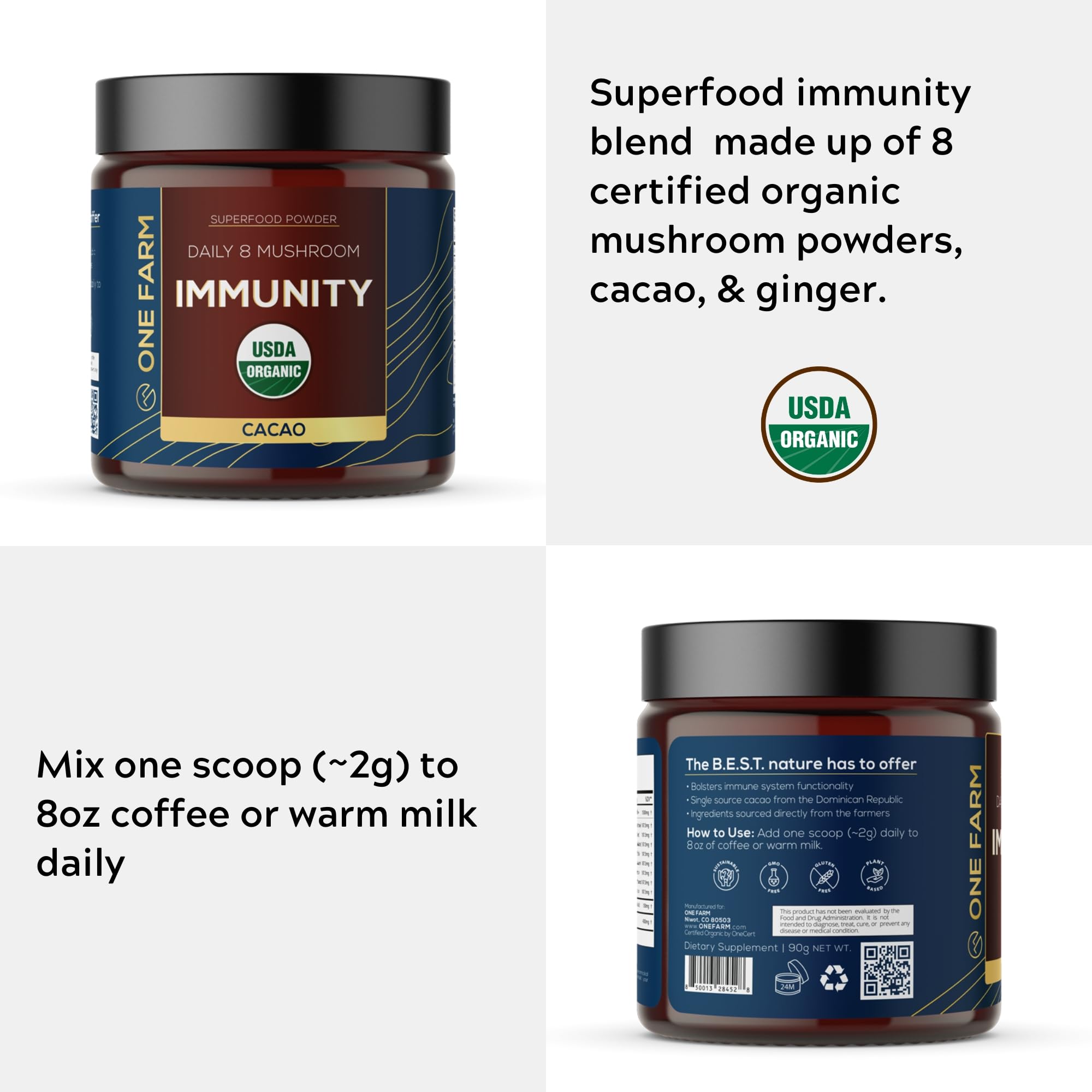 Ingredients: Turkey Tail, Chaga, Cordyceps, Shiitake, Reishi, Maitake, Lion's Mane, Mesima