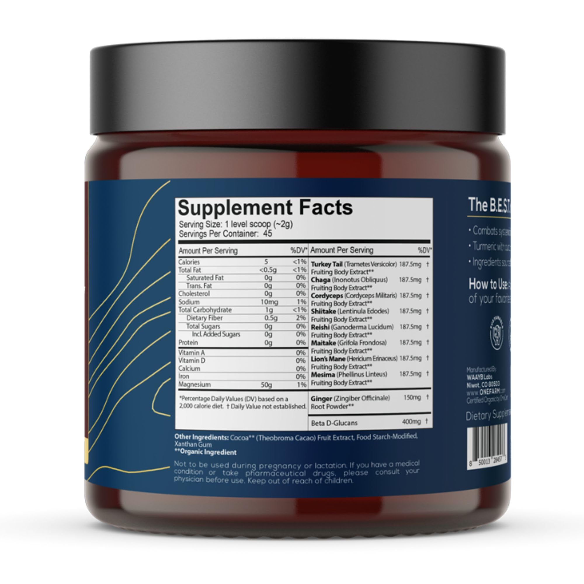 Back of packaging showing nutrition information