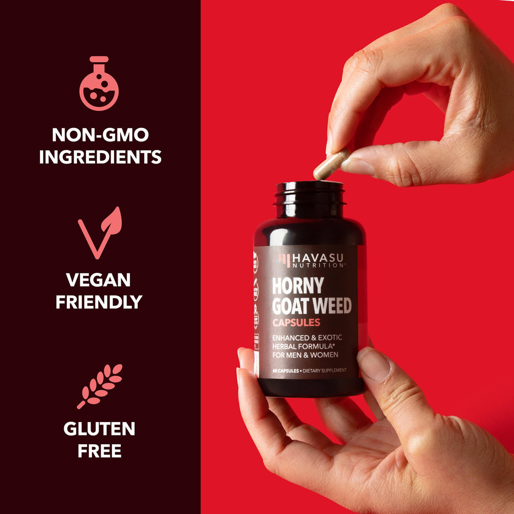 1-month supply of Horny Goat Weed capsules (60 capsules)