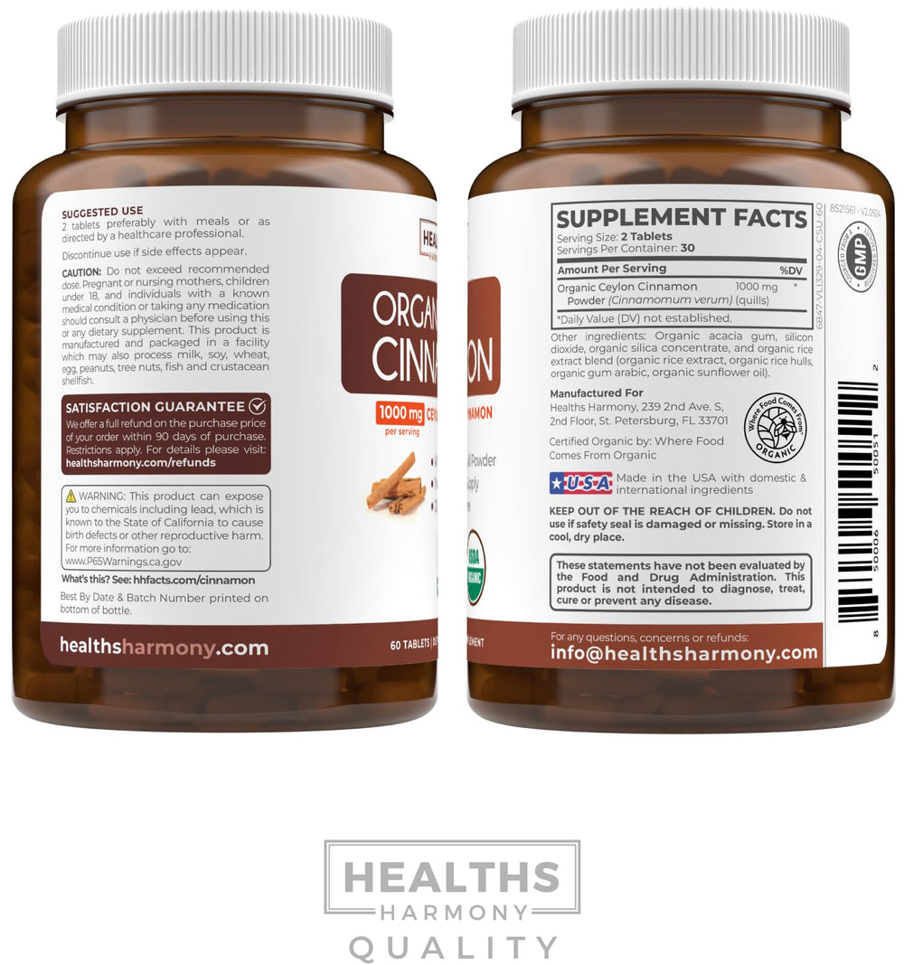 One month supply of cinnamon pills in bottle